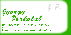gyorgy porkolab business card